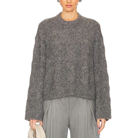 L'Academie 'Adria' Grey Cable Sweater Size XS